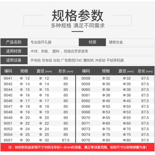 沪豪木工开孔器专用钻头多功能木头开锁圆形铰链木板木门打孔神器-图3