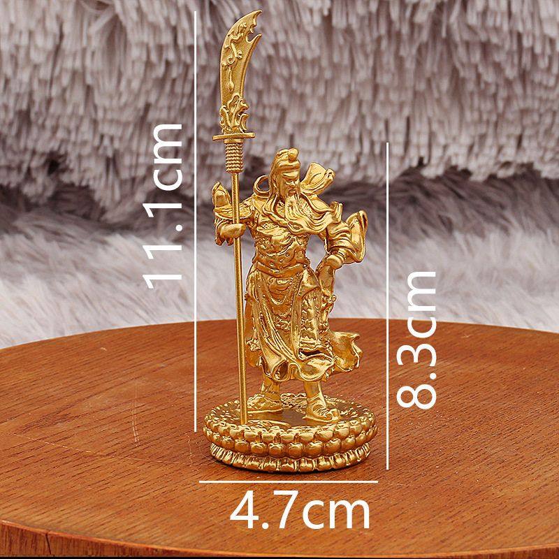 金色武财神关公摆件立刀莲花底家居办公室武圣关羽金属摆件工艺品,淘宝优惠券,粉丝福利购,淘宝优惠卷