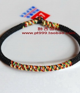 密宗红绳本命年手链九乘金刚结