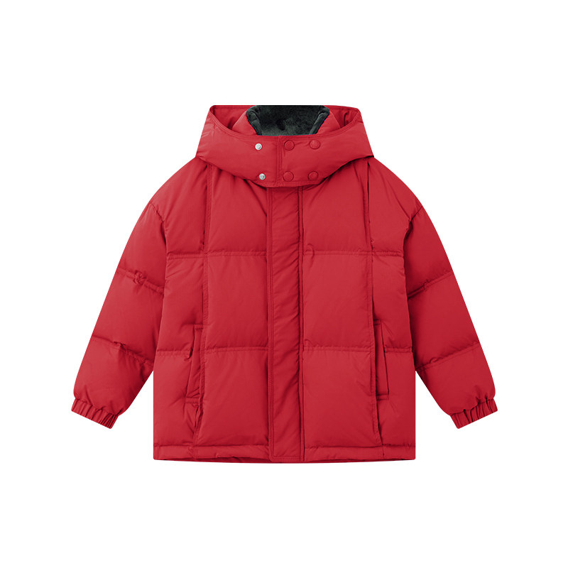 多多家男童红色羽绒服三防2025新款秋冬款儿童加厚面包服冬装外套,淘宝优惠券,粉丝福利购,淘宝优惠卷