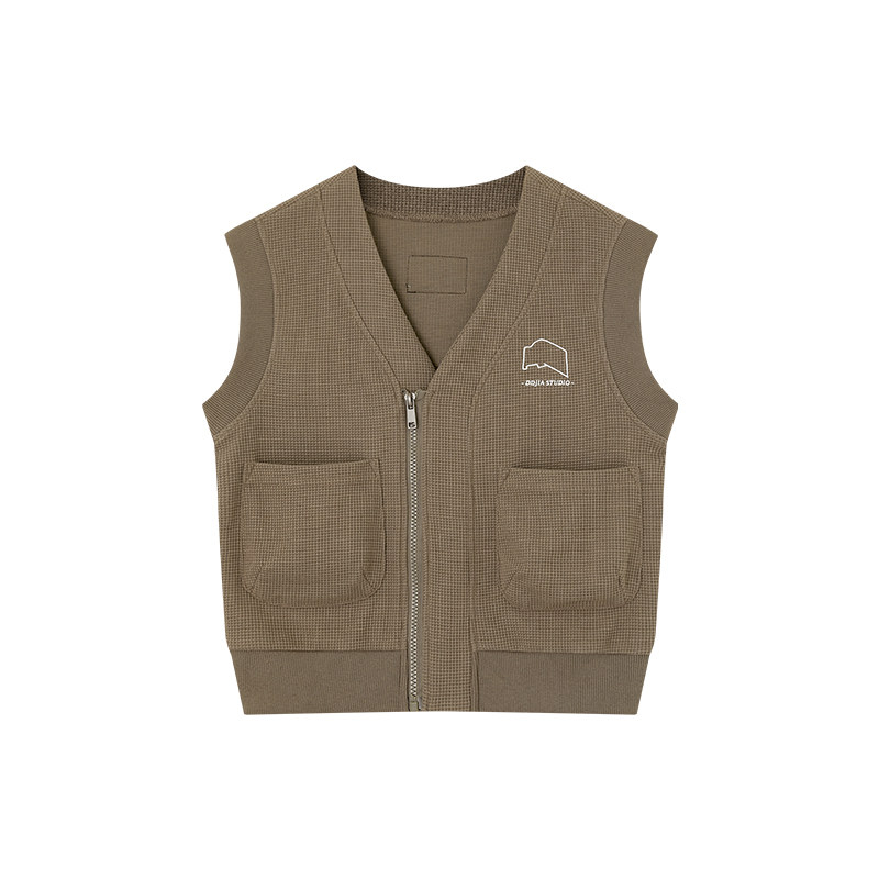 多多家男童马甲春秋季刺绣针织儿童马夹华夫格针织秋装无袖上衣,淘宝优惠券,粉丝福利购,淘宝优惠卷