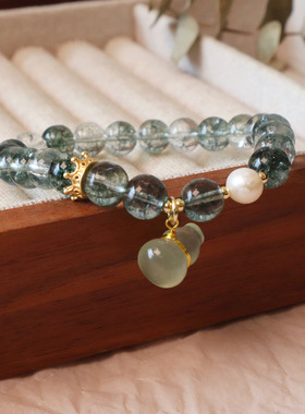 新款幽灵水晶新中式珍珠貔貅葫芦小众手串醒狮中国风简约百搭手链