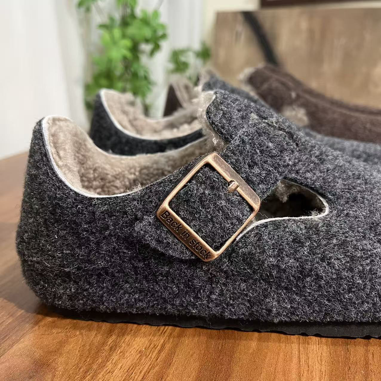 羊羔毛一体灰色勃肯鞋女2025新款秋冬保暖一脚蹬懒人雪地靴子棉鞋,淘宝优惠券,粉丝福利购,淘宝优惠卷