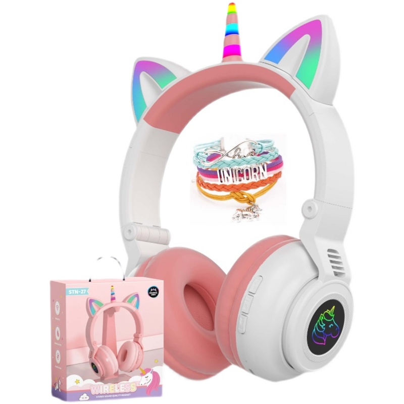 HiFi Girls Wireless Unicorn headphones with Mic phone Stereo - 图3