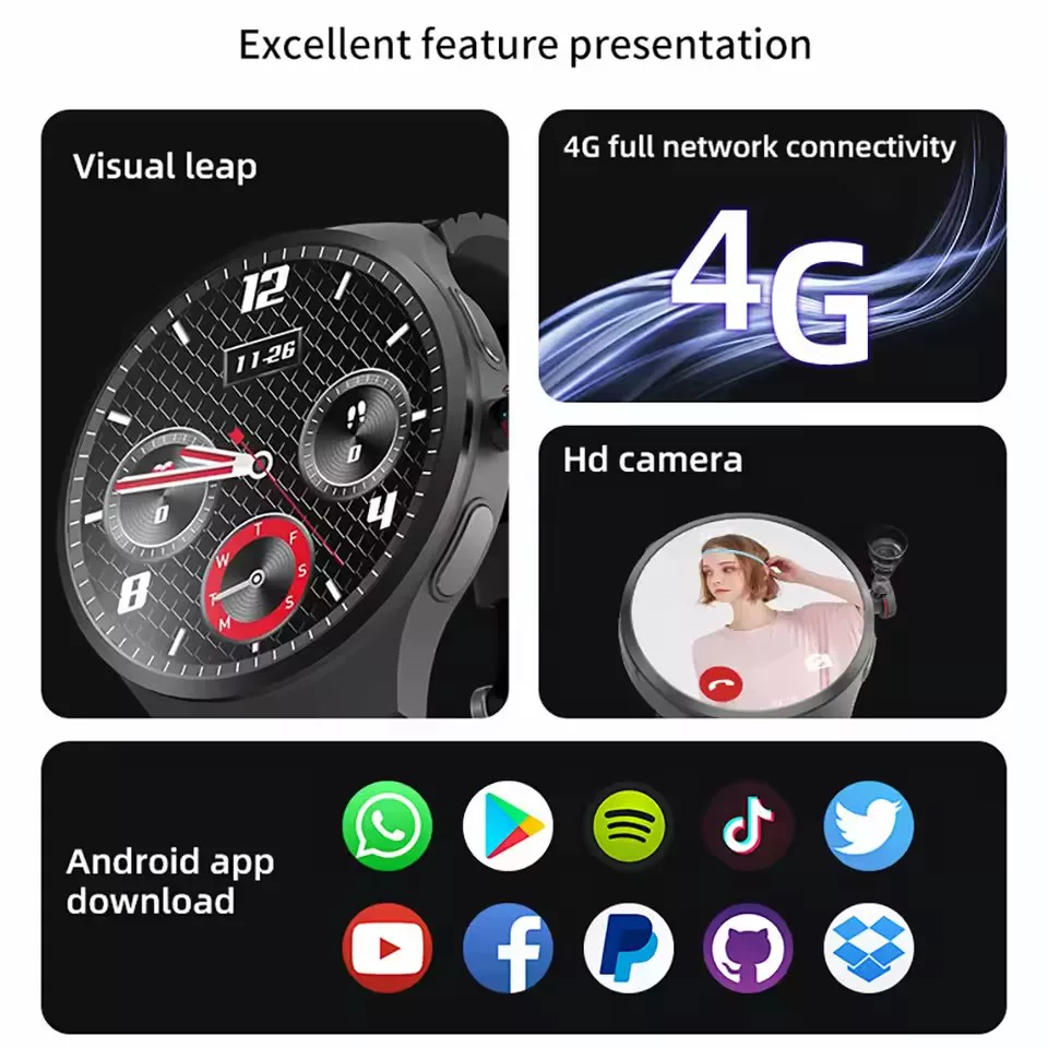 Умные часы 4G с Bluetooth звонком 1,75" SIM-карта Смартчасы