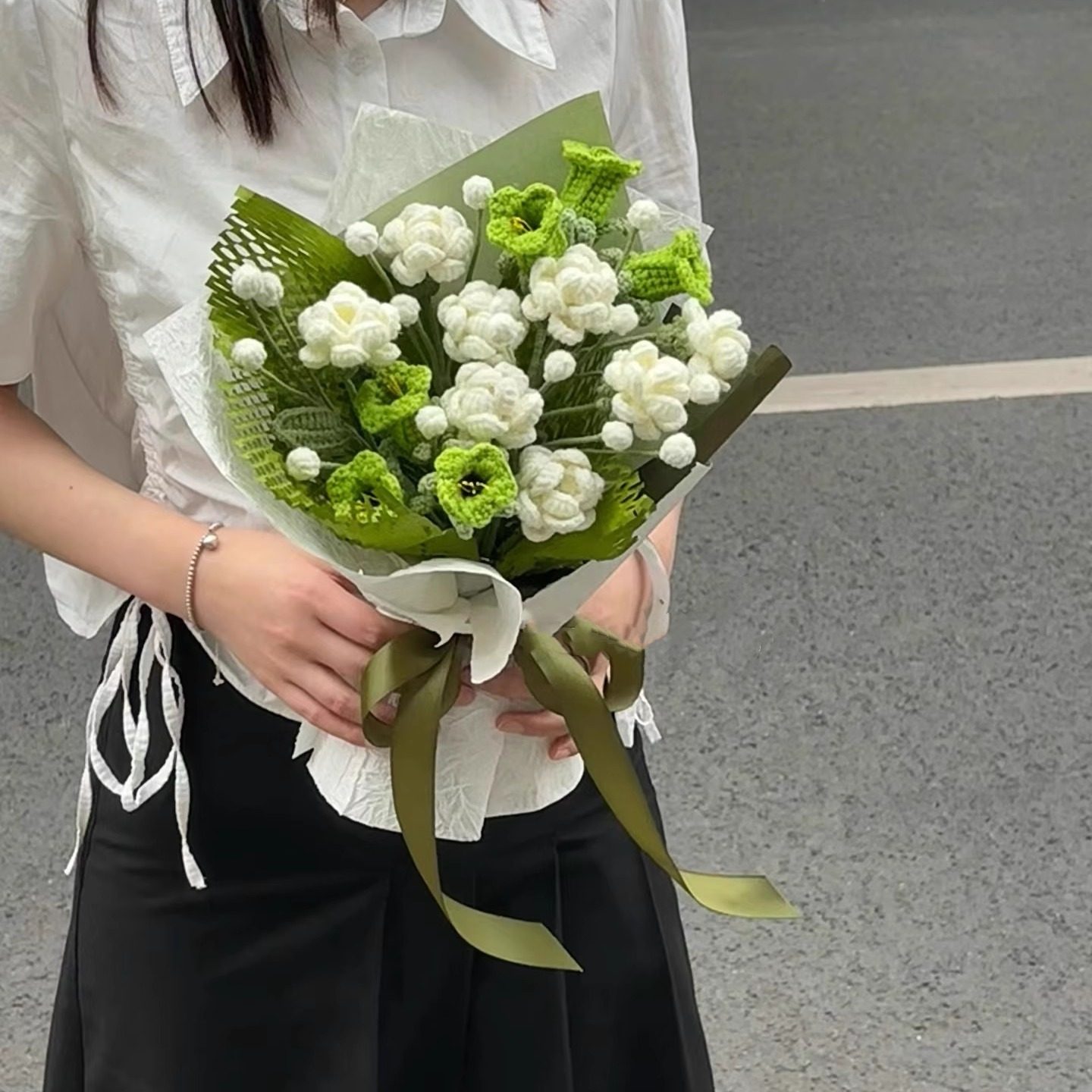 手工编织花束diy材料包自制毛线钩织创意薄荷曼波花朵送女友闺蜜,淘宝优惠券,粉丝福利购,淘宝优惠卷