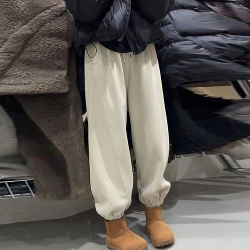 春装女款爆款2026新款裤子韩版高腰显瘦束脚裤宽松休闲运动卫裤 - 图1