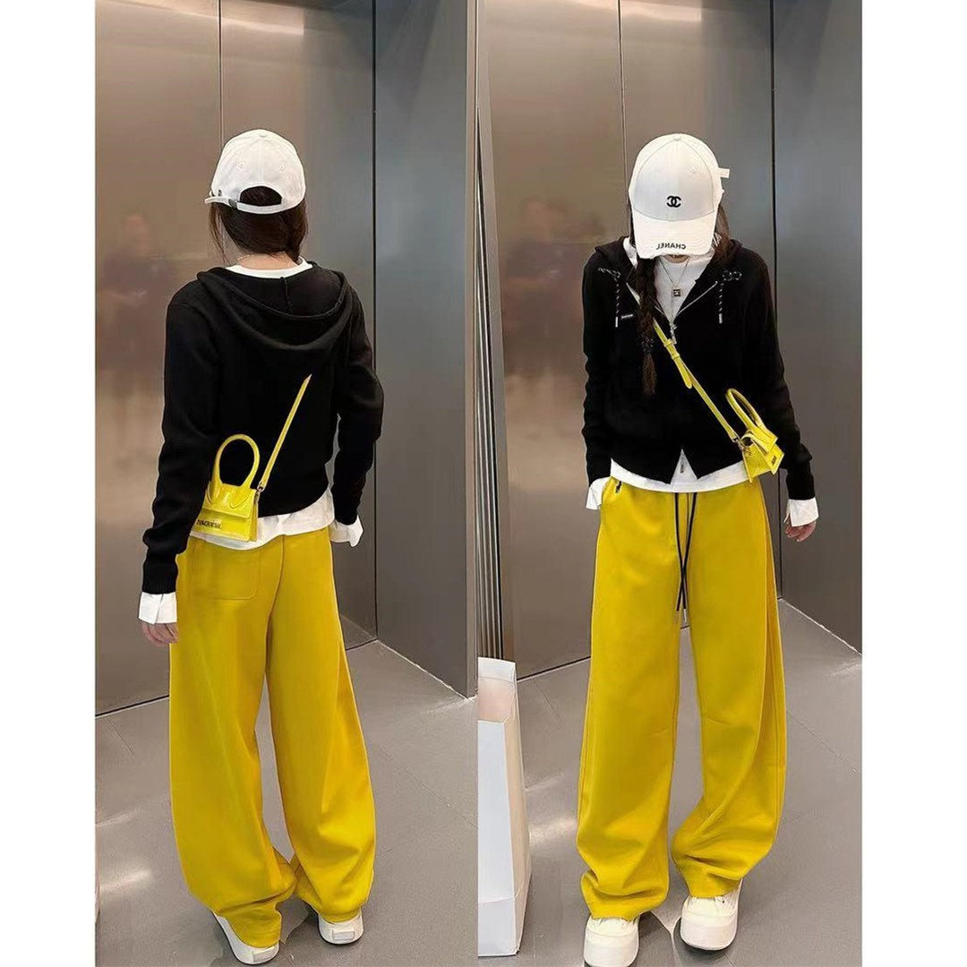 加绒裤子女2025新款小马刺绣高腰卫裤女百搭松紧撞色抽绳休闲长裤,淘宝优惠券,粉丝福利购,淘宝优惠卷