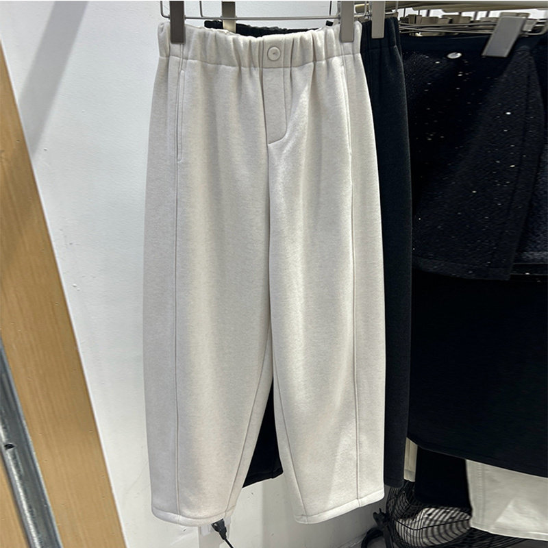 2025新款韩版加绒加厚豌豆裤休闲松紧腰哈伦裤女奶奶裤九分裤子,淘宝优惠券,粉丝福利购,淘宝优惠卷