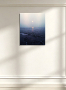 无框画Navina月夜海面风景装饰画深海月光客厅卧室治愈 ins 挂画