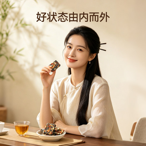 黑芝麻核桃糕佰味良田黑芝麻糕孕妇健康零食红枣核桃芝麻糕软糕 - 图1