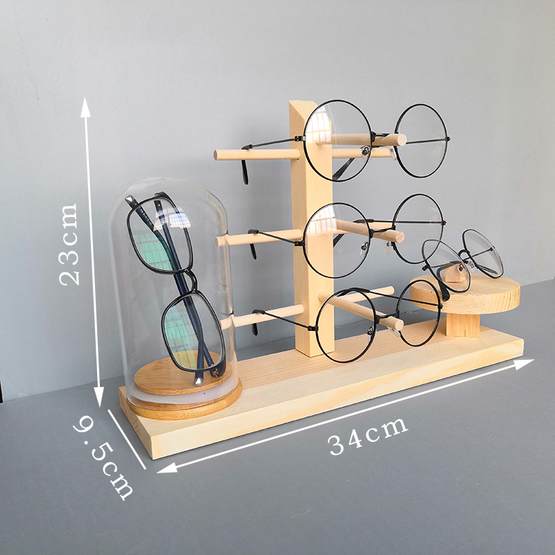 高档实木眼镜展示架墨镜太阳镜展柜陈列装饰道具创意眼镜摆台玻璃 - 图1