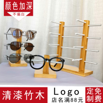 Varnish Display Rack Upmarket Solid Wood Sunglasses Display Frame of bamboo and wood sunglasses bracket Frames Display Props