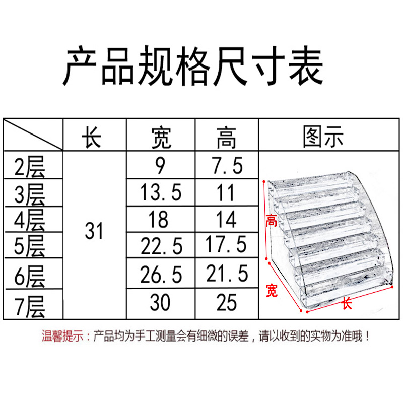 塑料亚克力指甲油展示架桌面美甲展示架口红收纳架透明指甲油架子 - 图2