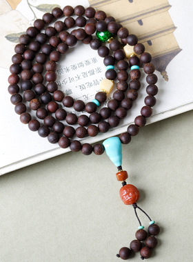 2025秋季上新降真香多圈佛珠手链原创文玩中式手串毛衣链一件