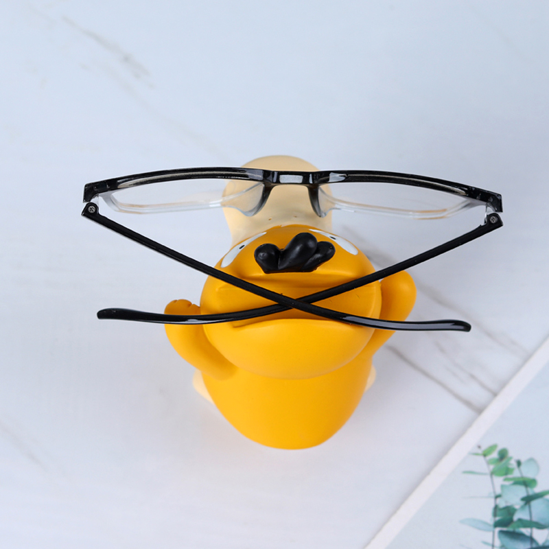 创意可达鸭眼镜搁架摆件家用眼镜放置架眼镜店装饰卡通道具展示架 - 图1