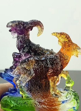 宋韶光2026马年吉祥物属羊[洋洋得意]吊坠摆件宋绍光招财琉璃装饰