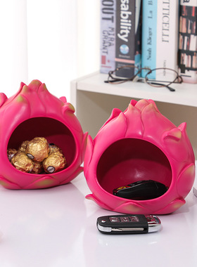 田园风格火龙果入户玄关进门钥匙收纳装饰品摆件乔迁新居礼品家居