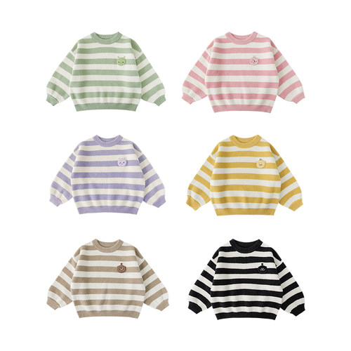 幼悠 女童怪兽出击Q萌绣标毛衣冬季儿童童趣可爱细腻罗纹保暖上衣 - 图3