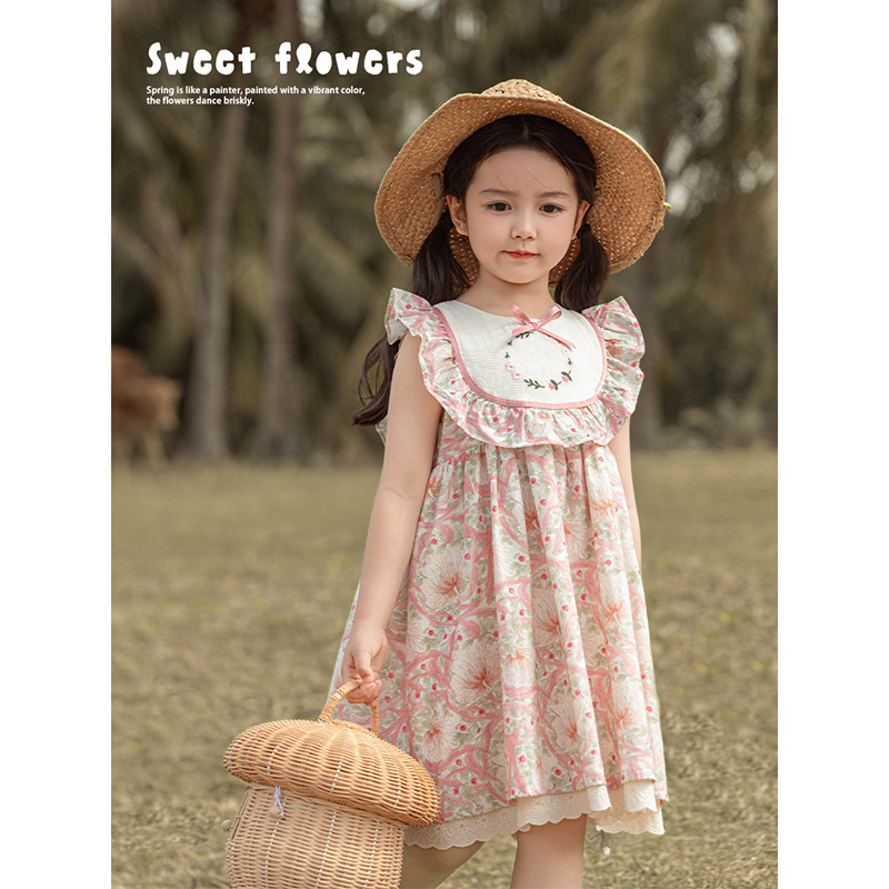 幼悠女童花园公主系列夏季泡泡袖娃娃衫镂空娃娃翻领连衣裙多件套,淘宝优惠券,粉丝福利购,淘宝优惠卷