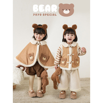 Young Yo-yo Girl Cloister Cloister 2023 Winter Girl Thicken Warm Horse Chia Chia Baby Gushed Chinese Wind Suit Tide