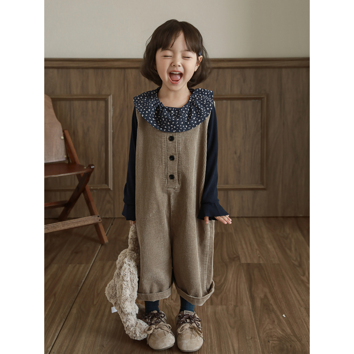 幼悠女童韩系条绒简约无袖连体裤秋季俏皮可爱柔软亲肤百搭背带裤,淘宝优惠券,粉丝福利购,淘宝优惠卷