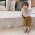 Quần bé gái quần ống rộng cho bé 2019 mùa thu nam mới quần bé quần nhung kẻ thường mặc quần thủy triều - Quần quần sọc bé trai cao cấp Quần
