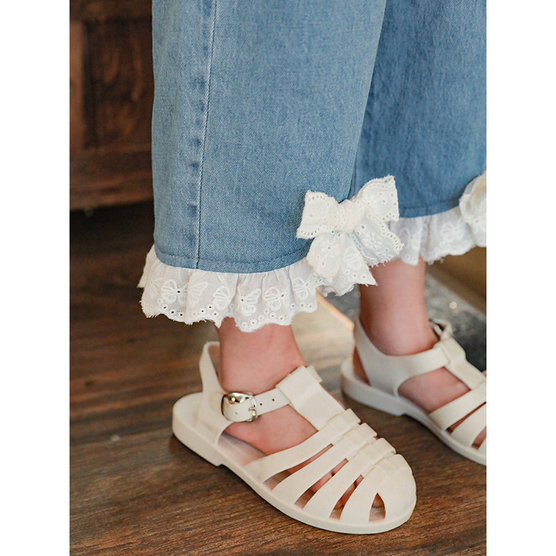 幼悠女童蕾丝边牛仔裤宝宝可爱蝴蝶结短裤2025夏季新款儿童裤子潮,淘宝优惠券,粉丝福利购,淘宝优惠卷