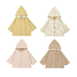 Куртка, комфортный комплект, мягкий детский плащ с капюшоном, коллекция 2022, цветочный принт