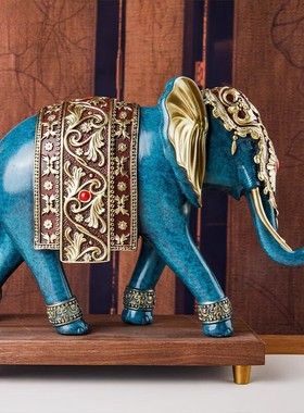 铜一家富贵吉祥大象全黄铜摆件招财吸水办公室家居客厅玄关新品