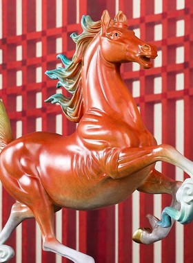 铜一家马踏飞燕摆件铜马摆件工艺品客厅家居摆设乔迁玄关酒柜礼品