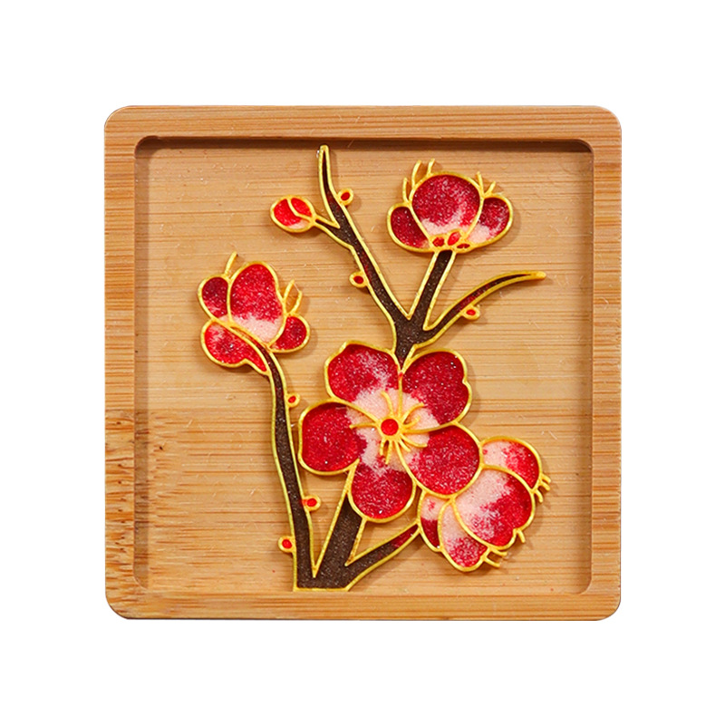 免掐丝珐琅杯垫diy手工材料包非遗文化暖场团建半小时活动半成品 - 图3