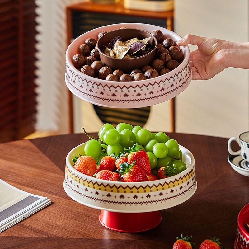 新年水果盘客厅茶几家用沥水高颜值多功能糖果干果盘过年零食盘盒,淘宝优惠券,粉丝福利购,淘宝优惠卷