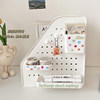 Perforated board desktop bookshelf storage box