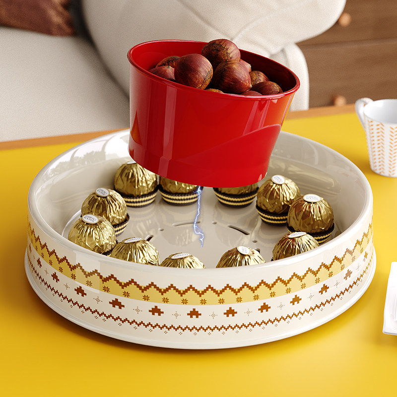 新年水果盘客厅茶几家用沥水高颜值多功能糖果干果盘过年零食盘盒,淘宝优惠券,粉丝福利购,淘宝优惠卷