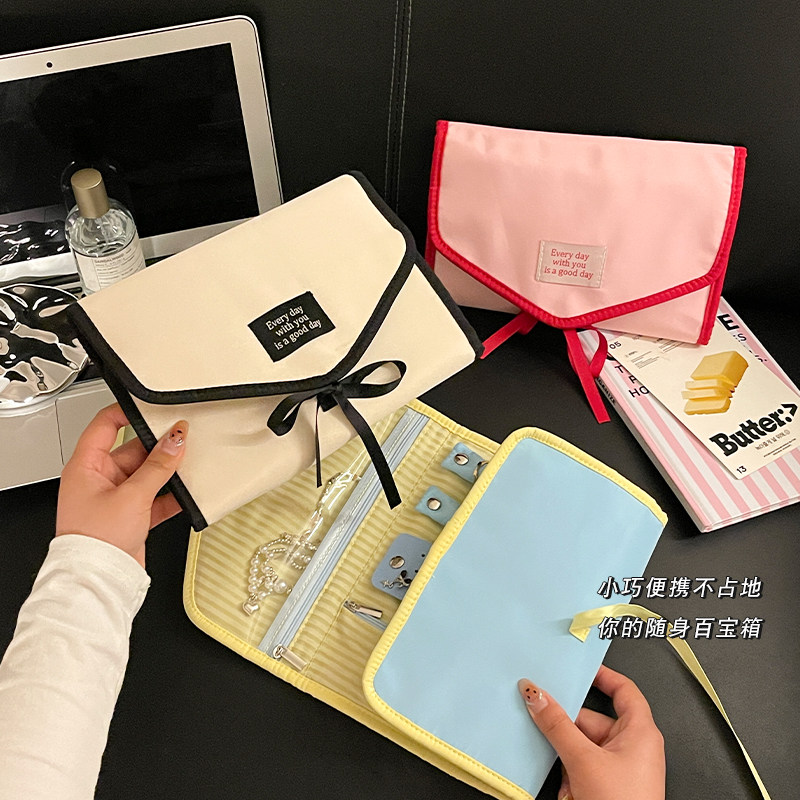 格子便携首饰包项链耳钉饰品收纳包2025新款手串手镯存放首饰盒子,淘宝优惠券,粉丝福利购,淘宝优惠卷