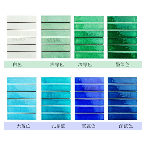 Jia du Blue -Green Ice Cracks Long Strip Керамический мозаичный бассейн Бассейн Балкон балкон -клуб ресторан