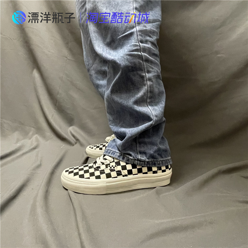 Vans Authentic 黑白棋盘格 防滑耐磨低帮男女帆布鞋VN0A5FC8FS8 - 图1