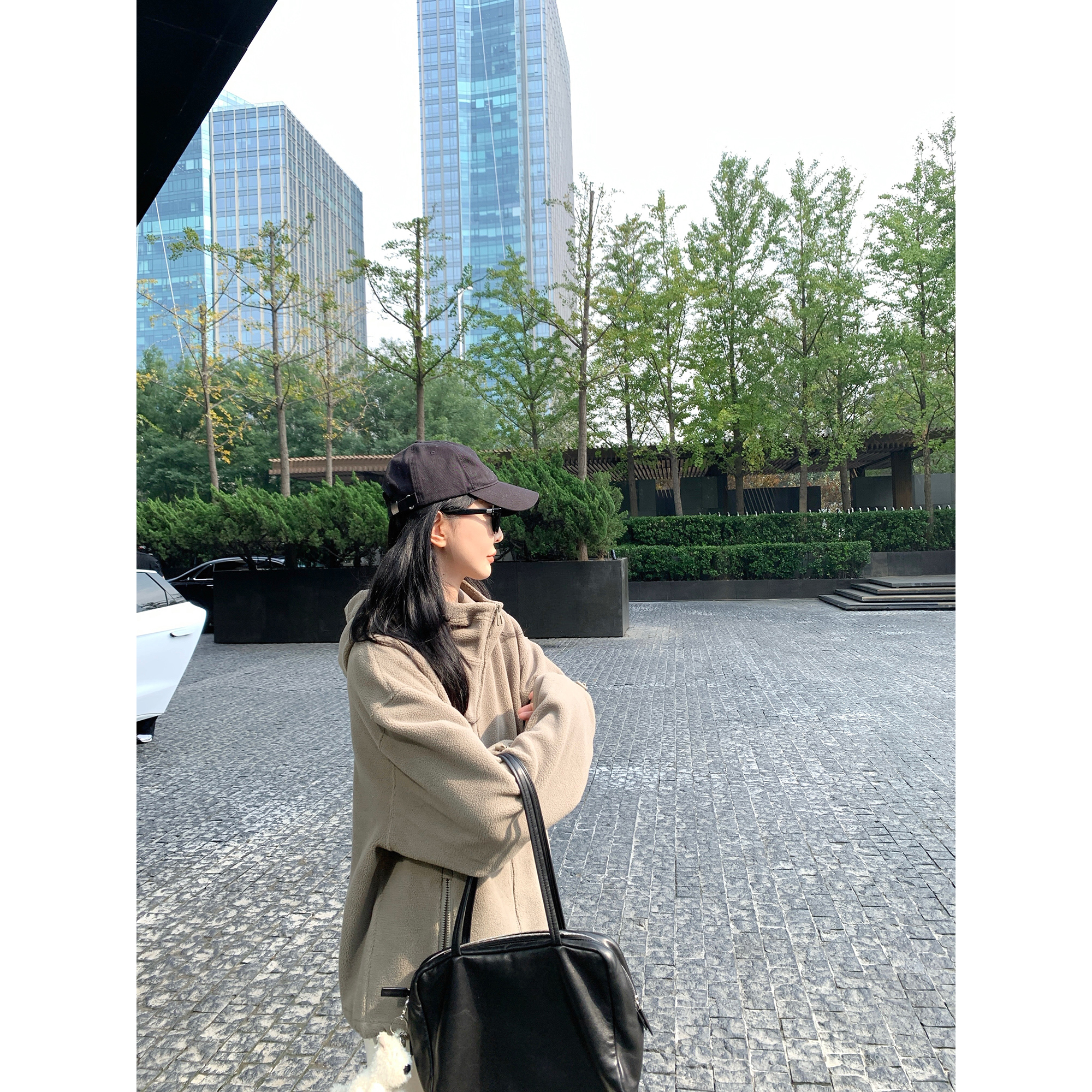 大小姐77舒服入冬！软糯时髦慵懒温暖摇粒绒拉链开衫宽松休闲外套 - 图1