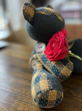 手工diy鲁绣无相小熊玩偶材料包创意刺子绣家居摆件礼物抱抱熊