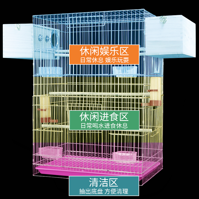 大型加高繁殖笼大号鸟笼玄风牡丹虎皮鹦鹉八哥养殖笼镀锌金属笼子 - 图0