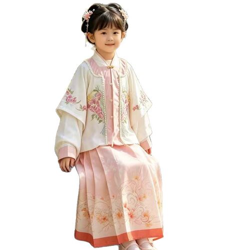 2026新款重工刺绣儿童汉服中国风原创女童汉服超仙薄款套装 - 图3