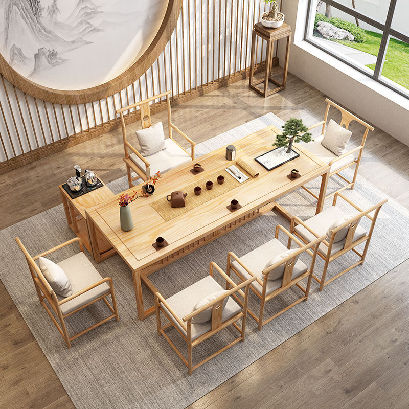 新中式茶桌椅组合简约实木会客桌办公室泡茶桌现代家用客厅茶几台,淘宝优惠券,粉丝福利购,淘宝优惠卷