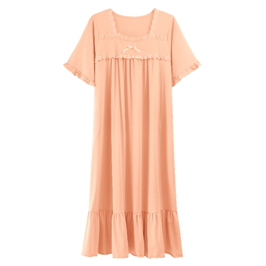 【7A抗菌】2025新款睡裙女夏莫代尔短袖带胸垫长款过膝待产裙孕妇