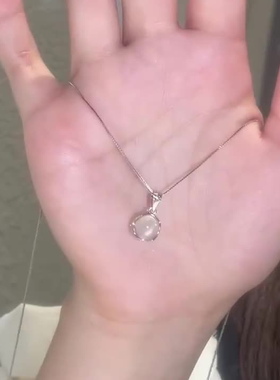 闺蜜仿粉玉髓圆形吊坠项链锁骨链