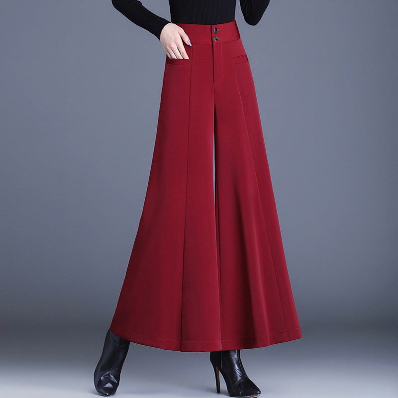 垂顺坠感南韩丝高腰裙裤八片舞蹈裤 澜懿休闲裤