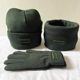 Black cold-proof three-piece set of warm knitted hat, thickened neck scarf, cold-proof mask, winter training gloves