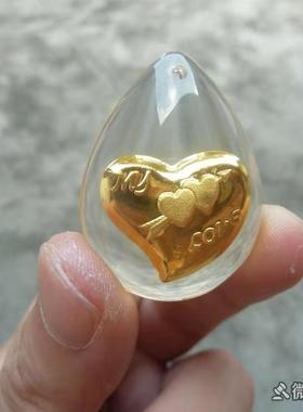 水滴形透明永结同心挂绳吊坠