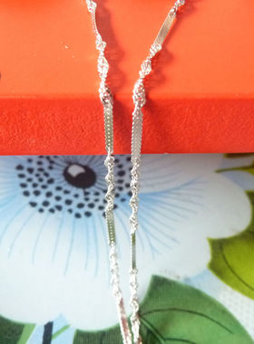 天乙银饰专柜正品 925纯银 品牌 项链 925银刀片链