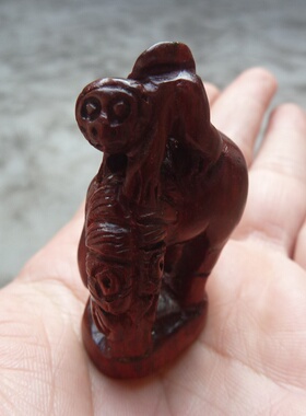 手把件红木挂饰马上封侯工艺品